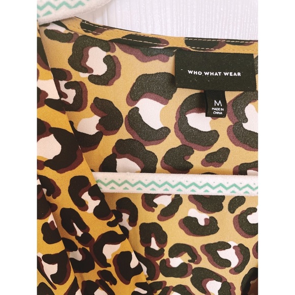 Who What Wear leopard print wrap blouse - Picture 7 of 7